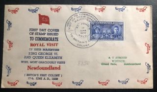 1939 St Johns Newfoundland First Day Cover Fdc King George Vi Royal Visit Kg6