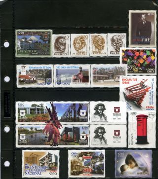Chile 2011 Complete Year 18 Mnh Stamps