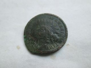 1871 Indian Head Bold " N " Variety,  Vg/f,  Cleaned Dug Coin,  Semi Key Date