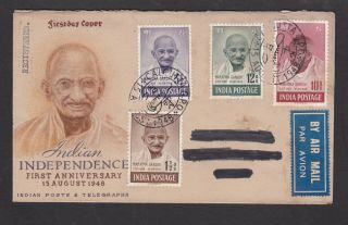 India: 1948 Mahatma Gandhi Fdc To Usa.