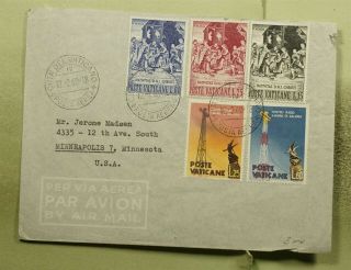 Dr Who 1960 Vatican City To Usa Multi Franked Air Mail C125700