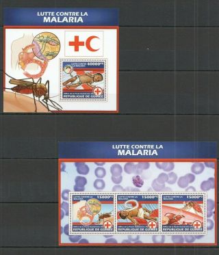 St1364 2013 Guinea Red Cross Malaria Kb,  Bl Mnh Stamps