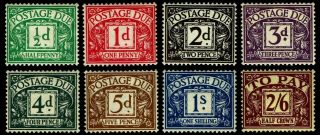 1938 - 39 Great Britain J26 - J33 Postage Due - Oglh - Vf,  - Cv$130.  15 (esp 3751)