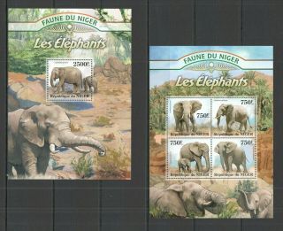 St2826 2013 Niger Fauna Wild Animals Elephants Les Elefants Kb,  Bl Mnh