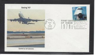 Boeing 747 Jumbo Jet Fdc 1999 York,  Ny Only One Made