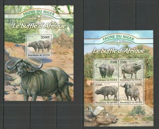 St2821 2013 Niger Animals Buffalo Of Africa Le Buffle 1kb,  1bl Mnh