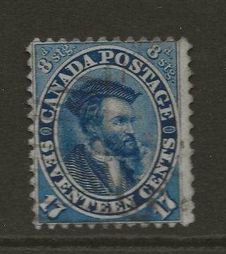 1859 Colony Of Canada Sg42 17c Deep Blue Cartier Fine Cat £95