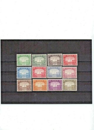 Aden 1937 " Dhows " 1/2a To 10r Sg 1 – 12,  British Colony Stamps,  Aden 