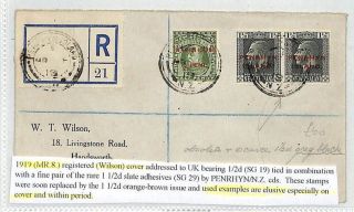 Ab166 Zealand Penrhyn Island 1919 Registered Wilson Cover {samwells - Covers}