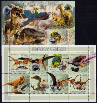 Sao Tome 2006 Mnh Ms,  Ss,  Dinosaurs,  Prehistoric Animals,  Minerals,  Flying (o91)