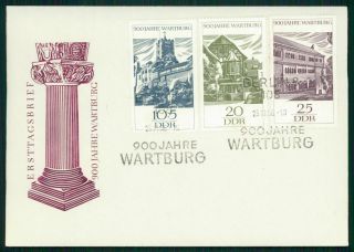 Germany Ddr Fdc 1966 Eisenach Wartburg Castle Martin Luther Lutero Eb16