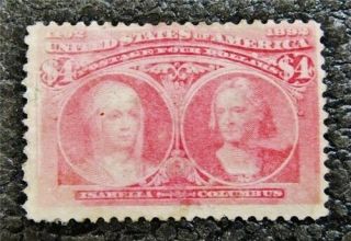 Nystamps Us Stamp 244 Og H $2100 Repaired Perf