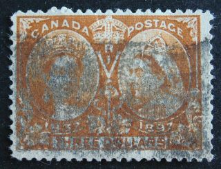 Can 63 3$ Queen Victoria Yel.  Bister 1897jubilee Issue Cat1100 Us
