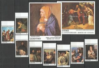S33 1988 Lesotho Art Birth Of Titian 742 - 49 Michel 26 Euro Set,  2bl Mnh