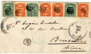 Colombia - Belgium - 10c Cover Via French Paquebot - Ibague To Bruxelles - 1895