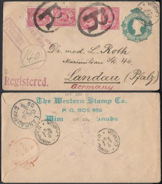 Canada 1909 - Registered Postal Stationary To Germany.  (8g - 28403 Mv - 5375