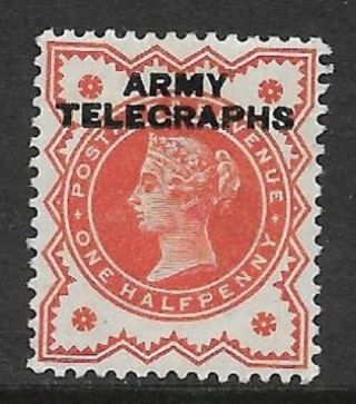 Sg 197 ½d Vermilion Jubilee With Army Telegraphs Overprint Unmounted Mint/mnh