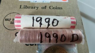 1990 P And D Penny Bu Unc Rolls