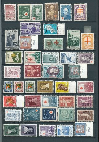 Finland Croatia Swiss Liechtenstein Red Cross Mnh Mh (appx 70 Stamps) (ad 698