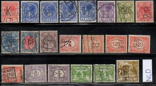Netherlands - Nederland - Firmenlochungen - Stamps Perfin 21 Pcs (nld)