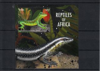 Ghana 2013 Mnh Reptiles Of Africa I 1v S/s Lizards Yellow Throated Day Gecko