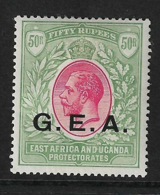 East Africa & Uganda Pro 1917 Kgv G.  E.  A Sg62 50r Carmine & Green Mlh/og