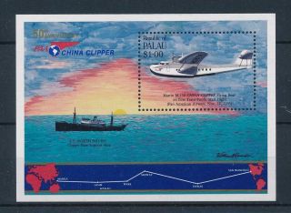 [56532] Palau 1985 Aviation Aircraft Boat China Clipper Airmail Mnh Sheet