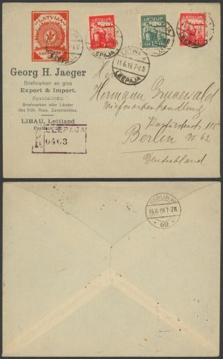 Latvia 1919 - Registered Cover To Berlin Germany 32122/7