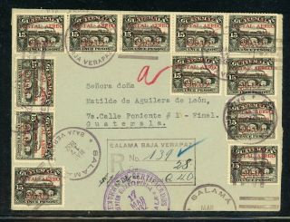 Guatemala Postal History: Lot 12 1932 Reg Hyperfranked Salama - Guatemala $$$$