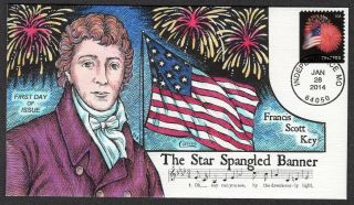 2014 Star Spangled Banner Definitive - Collins Hand Painted Fdc Pa126