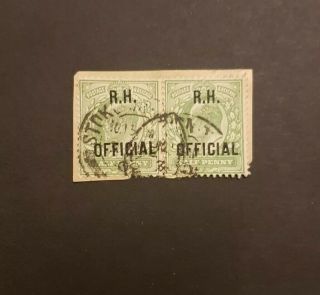 1902 Gb King Edward Vii Sgo91 R.  H.  Official Stamp Pair Kevii Evii