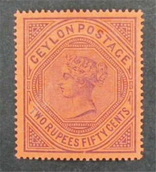 Nystamps British Ceylon Stamp 82 Og H $700 Signed