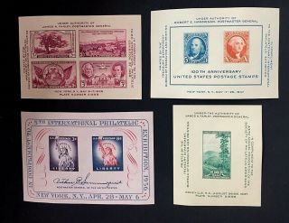 Us Stamps,  Scott 778,  797,  948 And 1075 Souvenir Sheets.  And No Hinge.