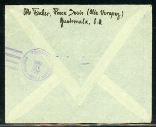 Guatemala Postal History: LOT 1 1923 2.  50P COBAN - MANNHEIM Forwarded $$$ 2
