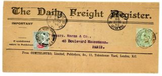 1909 Gb Cover With Continental Night Mail / Cs Postmarks
