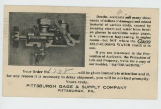 Mr Fancy Cancel Pittsburgh Gage & Supply Co Pittsburgh Pa 1912 Postal Card 2198