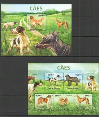 St1204 2013 Guinea - Bissau Fauna Pets Dogs Caes Kb,  Bl Mnh Stamps