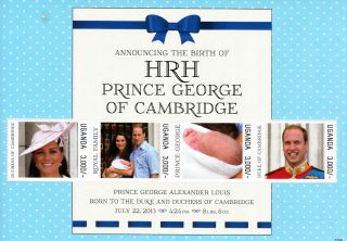 Uganda 2013 Mnh Birth Prince George Royal Baby 4v M/s William Kate Middleton
