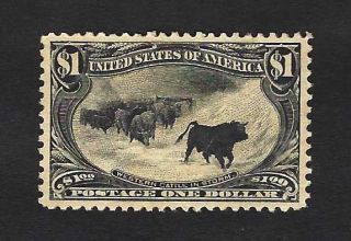 Usa 1898 Trans - Mississippi $1 Issue … Sc.  292 … With Disturbed Gum… Cv $1400