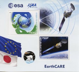 Benin 2017 Mnh Earthcare Satellite Esa Jaxa 2v M/s Satellites Space Stamps