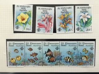 Zil Elwannyen Sesel Seychelles: 1986,  Flowers,  & Fish 1986 Mnh