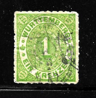 Hick Girl Stamp - Old German States - Wurttemberg Sc 47 Issue 1869 Y1594