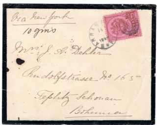 Colombia - Bohemia - 10c Mourning Cover - B/quilla To Teplitz - 1893 Rrr