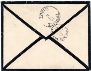 COLOMBIA - BOHEMIA - 10c MOURNING COVER - B/QUILLA to TEPLITZ - 1893 RRR 2