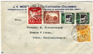 Colombia - Czech Republic - Scadta,  Red Cross - Cover W/ Perfins - 1938 Rrr