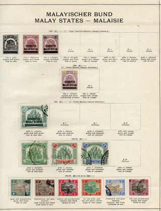 Malaysia - Federated Malay States 1900 - 1922 M & U On Album Pages