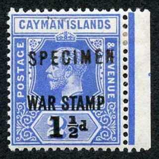 Cayman Is Sg56s 1 1/2d On 2 1/2d Deep Blue Opt Specimen Fine M/m