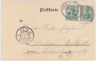 Germany Dr 1902 Pict.  Pc Goch To Nethrl.  Railw.  Pm " Crefeld - Hamm (westf. ) "