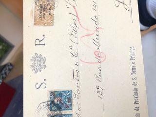 Large 1922 São Tomé Y Príncipe Postal Cover To Lisbon Portugal Registered 4
