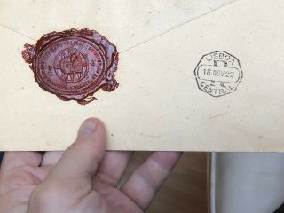 Large 1922 São Tomé Y Príncipe Postal Cover To Lisbon Portugal Registered 6